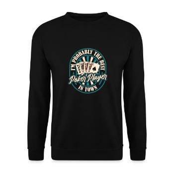 Poker - Unisex Pullover - Schwarz - Vorne - Alina (178cm) & Michal (187cm)