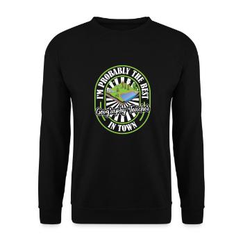 Geography Geographer Lustig - Unisex Sweatshirt - black - Front - Alina (178cm) & Michal (187cm)