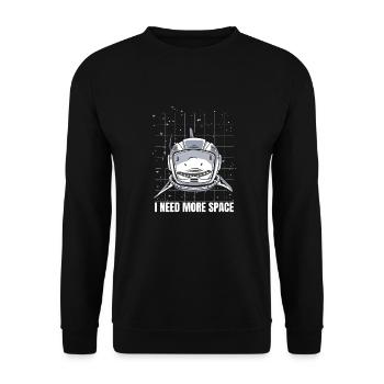 Shark Astronaut J’ai besoin de plus d’espace - Sweat-shirt Unisexe - noir - Devant - Alina (178cm) & Michal (187cm)
