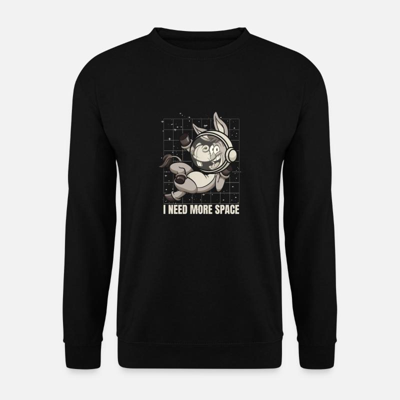 Muli Esel Astronaut I Need More Space - Unisex Pullover - Schwarz