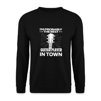 Guitare acoustique drôle - Sweat-shirt Unisexe - noir - Devant - Alina (178cm) & Michal (187cm)