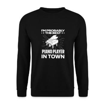 Pianist Klavier Piano Witzig - Unisex Pullover - Schwarz - Vorne - Alina (178cm) & Michal (187cm)