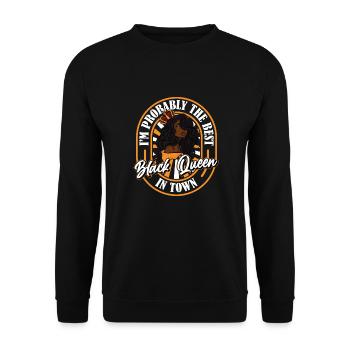 Black Queen Melanin Crown - Unisex Sweatshirt - black - Front - Alina (178cm) & Michal (187cm)