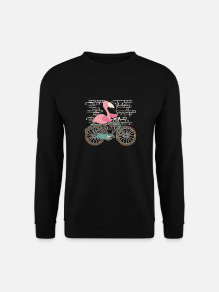 Flamingo Fahrrad - Unisex Pullover - Schwarz
