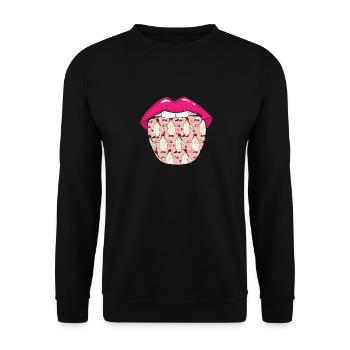 Penguin Tongue - Unisex Sweatshirt - black - Front - Alina (178cm) & Michal (187cm)