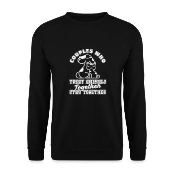 Tierarzthelfer Tierarzthelferin Paar - Unisex Pullover - Schwarz - Vorne - Alina (178cm) & Michal (187cm)