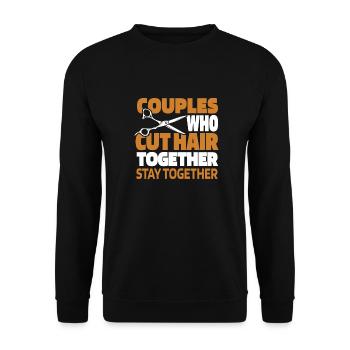 Barber Barbershop Couple - Unisex Sweatshirt - black - Front - Alina (178cm) & Michal (187cm)