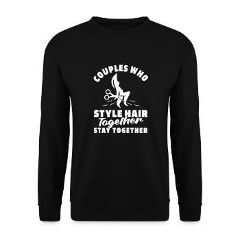 Hairdresser Hairstylist couple - Unisex Sweatshirt - black - Front - Alina (178cm) & Michal (187cm)
