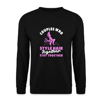 Hairdresser Hairstylist couple - Unisex Sweatshirt - black - Front - Alina (178cm) & Michal (187cm)