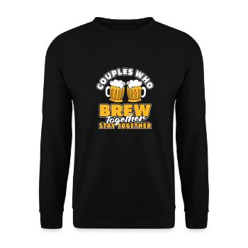 Hobbybrauer Bier Craft Beer Paar - Unisex Pullover - Schwarz - Vorne - Alina (178cm) & Michal (187cm)