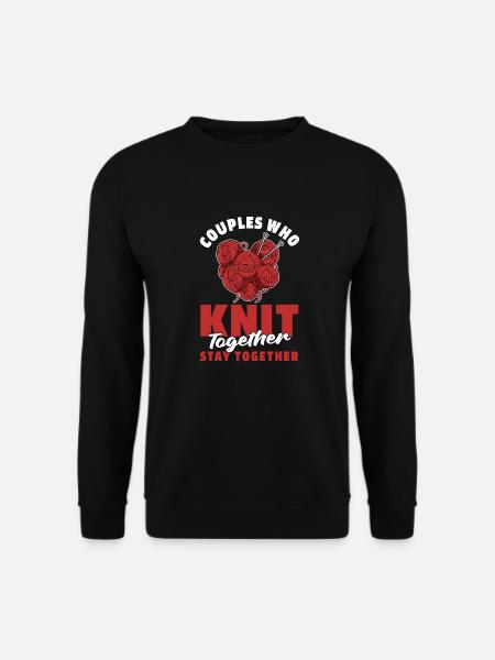 Stricken Paar - Unisex Pullover - Schwarz