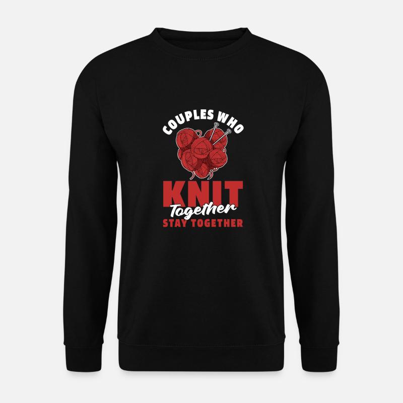 Stricken Paar - Unisex Pullover - Schwarz