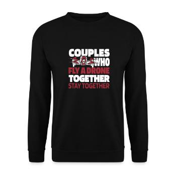 Drone Quadcopter Pair - Unisex Sweatshirt - black - Front - Alina (178cm) & Michal (187cm)