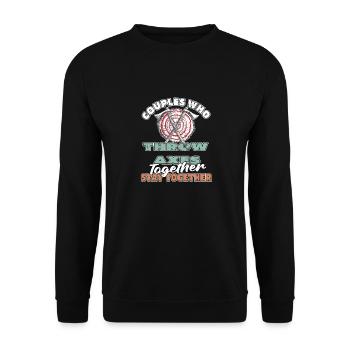 Axe Throwing Axe Thrower Pair - Unisex Sweatshirt - black - Front - Alina (178cm) & Michal (187cm)