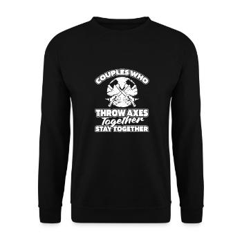 Axe Throwing Axe Thrower Pair - Unisex Sweatshirt - black - Front - Alina (178cm) & Michal (187cm)
