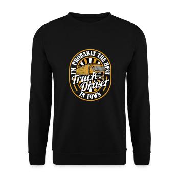 Truck Driver Trucker Truck Driver Funny - Unisex Sweatshirt - black - Front - Alina (178cm) & Michal (187cm)