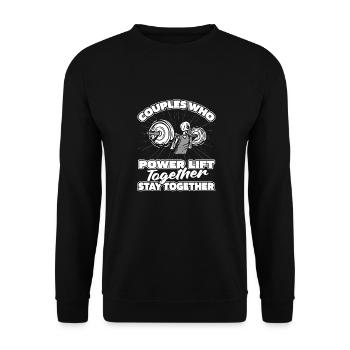 Powerlifting Powerlifter Pair - Unisex Sweatshirt - black - Front - Alina (178cm) & Michal (187cm)