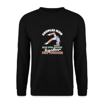 Pilates Paar - Unisex Pullover - Schwarz - Vorne - Alina (178cm) & Michal (187cm)