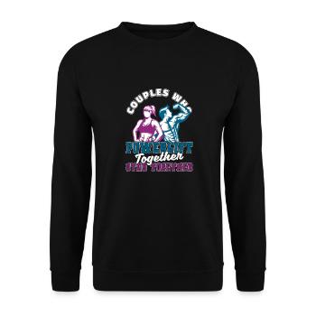 Powerlifting Powerlifter Pair - Unisex Sweatshirt - black - Front - Alina (178cm) & Michal (187cm)