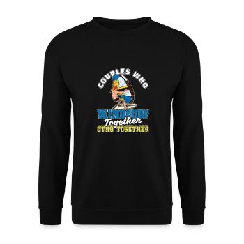 Windsurfing Windsurfer Couple - Unisex Sweatshirt - black - Front - Alina (178cm) & Michal (187cm)