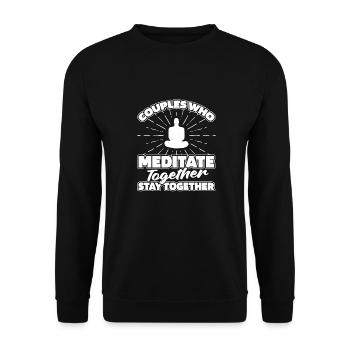 Meditation Meditieren Paar - Unisex Pullover - Schwarz - Vorne - Alina (178cm) & Michal (187cm)
