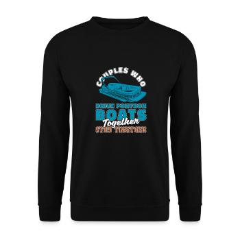 Paire de bateaux pontons - Sweat-shirt Unisexe - noir - Devant - Alina (178cm) & Michal (187cm)