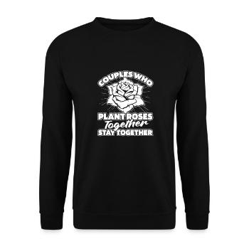 Paire de roses - Sweat-shirt Unisexe - noir - Devant - Alina (178cm) & Michal (187cm)