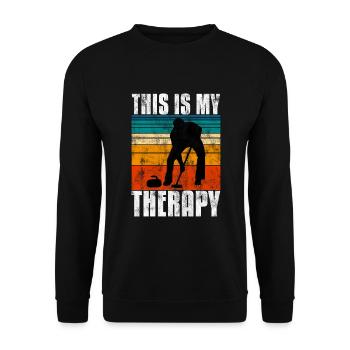 Curling is my Therapy Curler Eisstockschießen - Unisex Sweatshirt - black - Front - Alina (178cm) & Michal (187cm)