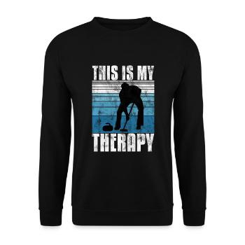 Curling is my Therapy Curler Eisstockschießen - Unisex Sweatshirt - black - Front - Alina (178cm) & Michal (187cm)