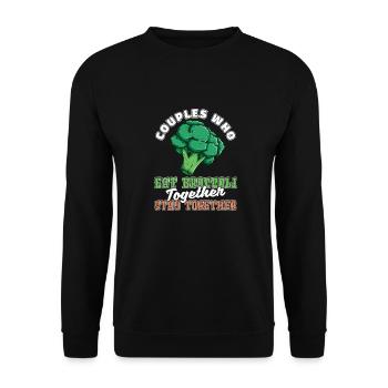 Broccoli Pair - Unisex Sweatshirt - black - Front - Alina (178cm) & Michal (187cm)