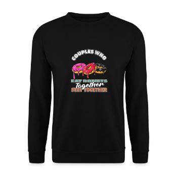 Donut Paar - Unisex Pullover - Schwarz - Vorne - Alina (178cm) & Michal (187cm)