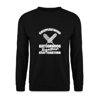 Corn Dog Corndog Paire - Sweat-shirt Unisexe - noir - Devant - Alina (178cm) & Michal (187cm)