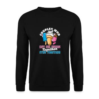 Paire de crème glacée - Sweat-shirt Unisexe - noir - Devant - Alina (178cm) & Michal (187cm)