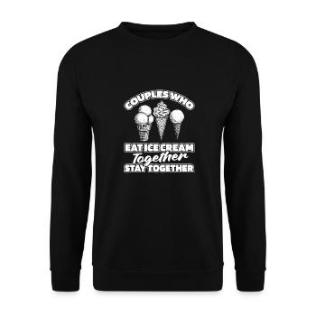 Paire de crème glacée - Sweat-shirt Unisexe - noir - Devant - Alina (178cm) & Michal (187cm)