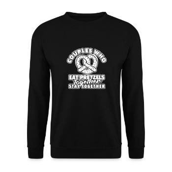 Paire de bretzels - Sweat-shirt Unisexe - noir - Devant - Alina (178cm) & Michal (187cm)