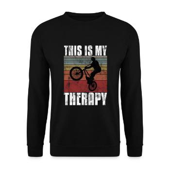 BMX is my Therapy Bike Bike - Unisex Sweatshirt - black - Front - Alina (178cm) & Michal (187cm)