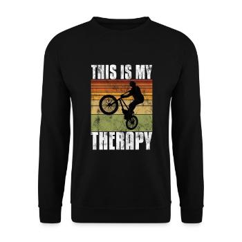 BMX is my Therapy bike bike - Unisex Sweatshirt - black - Front - Alina (178cm) & Michal (187cm)