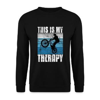 BMX is my Therapy Bike Bike - Unisex Sweatshirt - black - Front - Alina (178cm) & Michal (187cm)