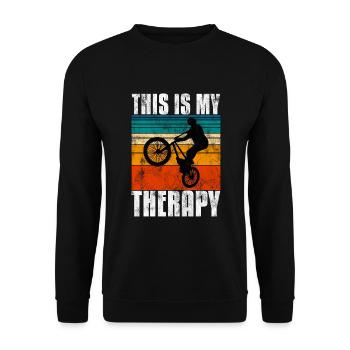 BMX is my Therapy Bike Bike - Unisex Sweatshirt - black - Front - Alina (178cm) & Michal (187cm)
