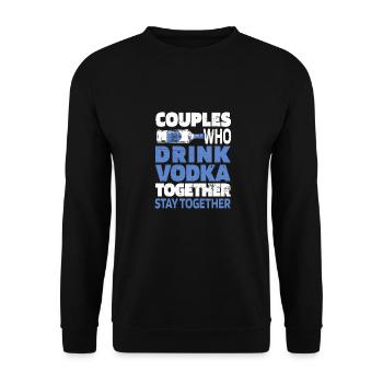 Paire de vodka - Sweat-shirt Unisexe - noir - Devant - Alina (178cm) & Michal (187cm)