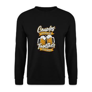 Bier Bierliebhaber Paar - Unisex Pullover - Schwarz - Vorne - Alina (178cm) & Michal (187cm)