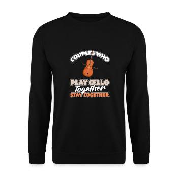 Cello Cellist Couple - Unisex Sweatshirt - black - Front - Alina (178cm) & Michal (187cm)