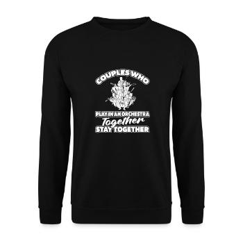 Orchester Paar - Unisex Pullover - Schwarz - Vorne - Alina (178cm) & Michal (187cm)
