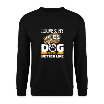 Bus Chauffeur de bus chien - Sweat-shirt Unisexe - noir - Devant - Alina (178cm) & Michal (187cm)