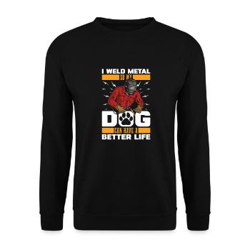 Chien forgeron métallurgiste - Sweat-shirt Unisexe - noir - Devant - Alina (178cm) & Michal (187cm)