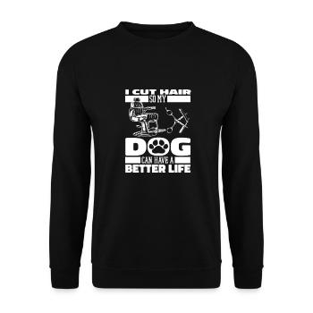 Barber Barbershop Dog - Unisex Sweatshirt - black - Front - Alina (178cm) & Michal (187cm)