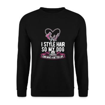 Hairdresser Hairstylist Dog - Unisex Sweatshirt - black - Front - Alina (178cm) & Michal (187cm)