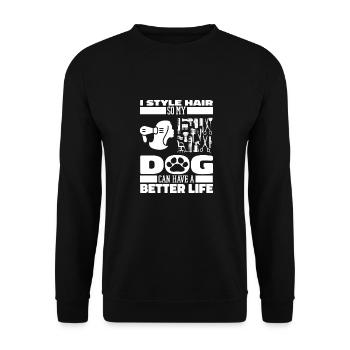 Hairdresser Hairstylist Dog - Unisex Sweatshirt - black - Front - Alina (178cm) & Michal (187cm)
