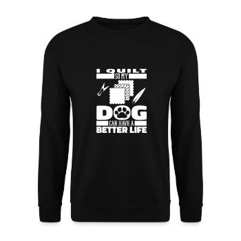 Chien de courtepointe - Sweat-shirt Unisexe - noir - Devant - Alina (178cm) & Michal (187cm)