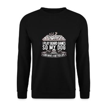 Board game board game dog - Unisex Sweatshirt - black - Front - Alina (178cm) & Michal (187cm)